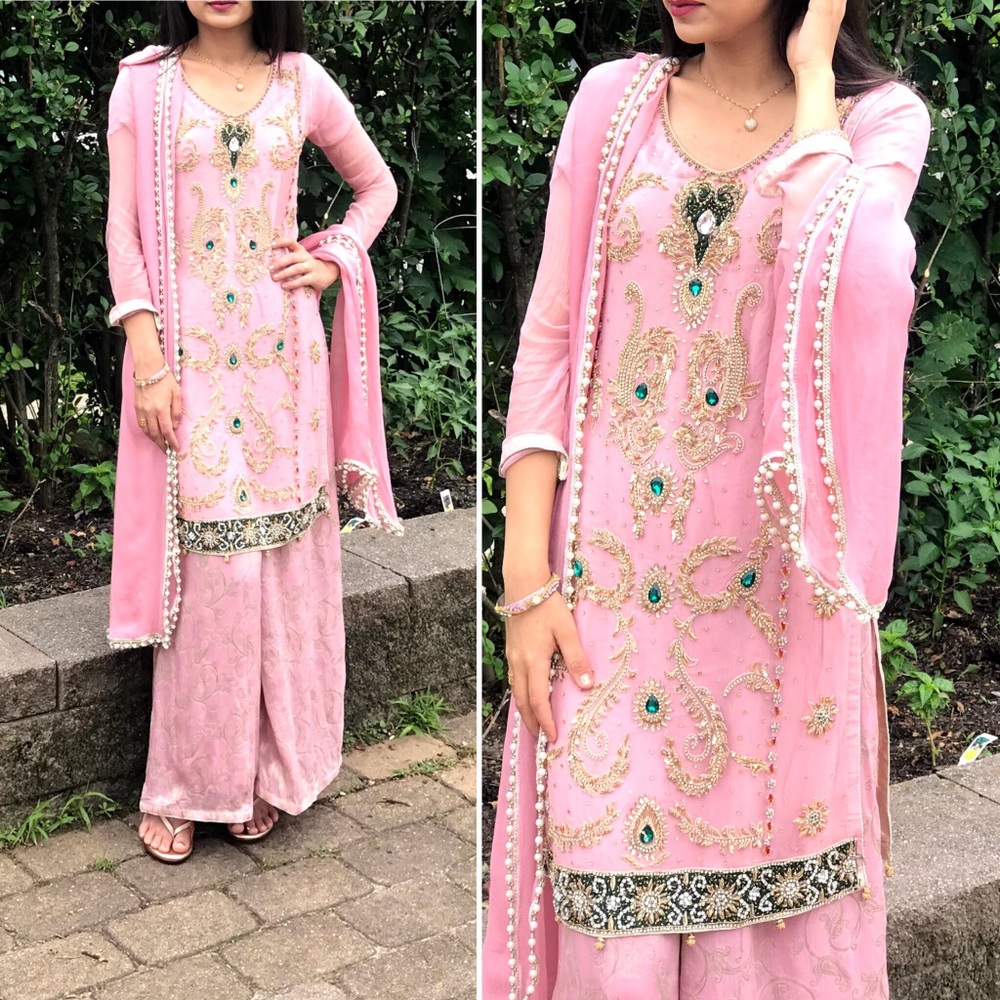 Gorgeous  plazo dress with stones and embroidery !